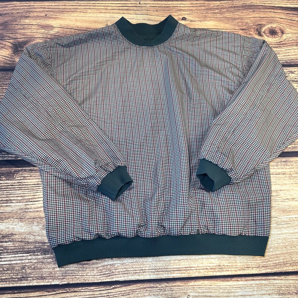 Sun Mountain Sports Reversible Golf Windshirt XL Green Plaid Pullover WSR-623